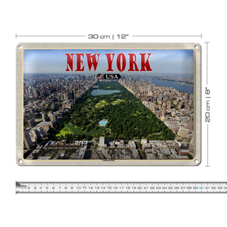 Blechschild Reise 30x20cm New York USA Central Park