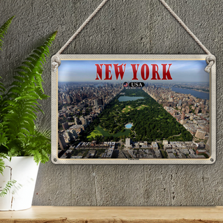 Blechschild Reise 30x20cm New York USA Central Park