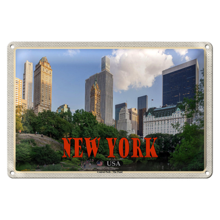 Blechschild Reise 30x20cm New York USA Central Park - The Pond See
