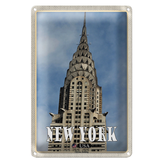 Blechschild Reise 20x30cm New York Chrysler Building Wolkenkratzer