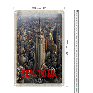 Blechschild Reise 20x30cm New York Empire State Building Dko