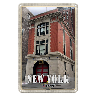 Blechschild Reise 20x30cm New York USA Firehouse