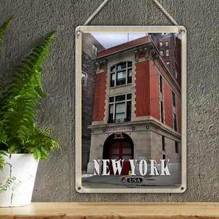 Blechschild Reise 20x30cm New York USA Firehouse
