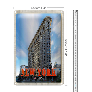 Blechschild Reise 20x30cm New York USA Flatiron Building
