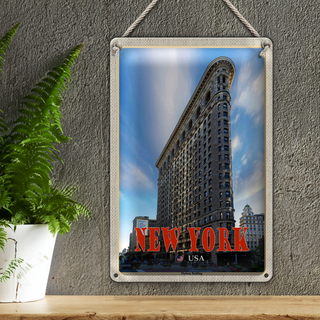 Blechschild Reise 20x30cm New York USA Flatiron Building