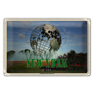 Blechschild Reise 30x20cm New York USA Flushing Meadows-Corona Park