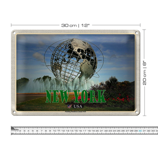 Blechschild Reise 30x20cm New York USA Flushing Meadows-Corona Park