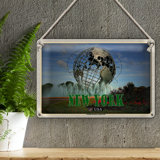 Blechschild Reise 30x20cm New York USA Flushing Meadows-Corona Park