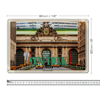 Blechschild Reise 30x20cm New York USA Grand Central Terminal