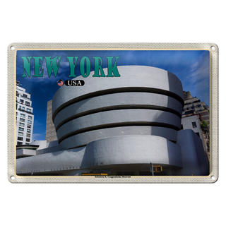 Blechschild Reise 30x20cm New York USA Solomon R. Guggenheim Museum