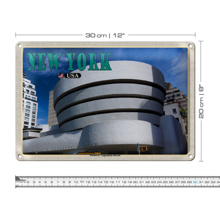 Blechschild Reise 30x20cm New York USA Solomon R. Guggenheim Museum