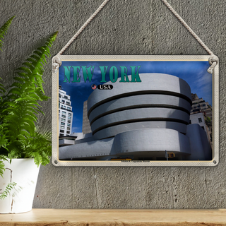 Blechschild Reise 30x20cm New York USA Solomon R. Guggenheim Museum