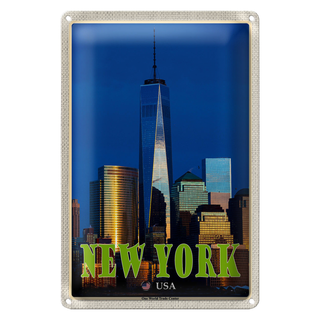 Blechschild Reise 20x30cm New York USA One World Trade Center