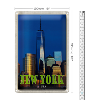Blechschild Reise 20x30cm New York USA One World Trade Center