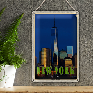 Blechschild Reise 20x30cm New York USA One World Trade Center