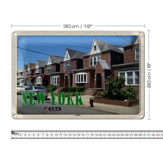 Blechschild Reise 30x20cm New York USA Queens Stadtbezirk
