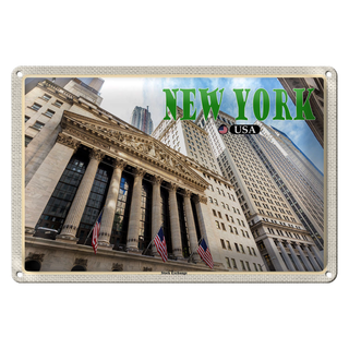 Blechschild Reise 30x20cm New York USA Stock Exchange Börse
