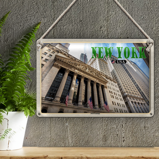 Blechschild Reise 30x20cm New York USA Stock Exchange Börse