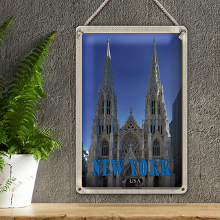 Blechschild Reise 20x30cm New York USA St. Patrick's Cathedral
