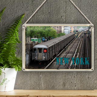 Blechschild Reise 30x20cm New York USA Subway U-Bahn tin