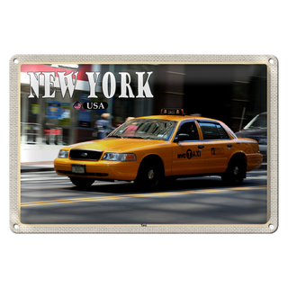 Blechschild Reise 30x20cm New York USA Taxi Straßen