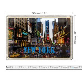 Blechschild Reise 30x20cm New York USA Times Square Zentrum