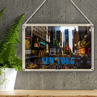 Blechschild Reise 30x20cm New York USA Times Square Zentrum
