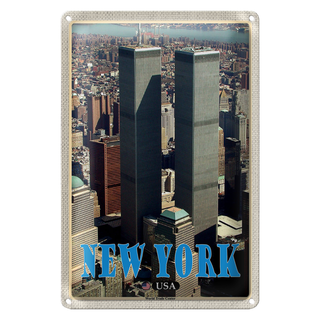 Blechschild Reise 20x30cm New York USA World Trade Center