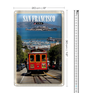 Blechschild Reise 20x30cm San Francisco USA Cable Car