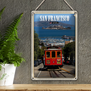 Blechschild Reise 20x30cm San Francisco USA Cable Car