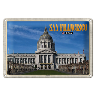 Blechschild Reise 30x20cm San Francisco USA City Hall Rathaus