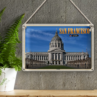 Blechschild Reise 30x20cm San Francisco USA City Hall Rathaus