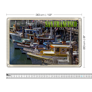Blechschild Reise 30x20cm San Francisco Fisherman's Wharf
