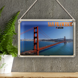 Blechschild Reise 30x20cm San Francisco USA Golden Gate Bridge