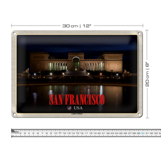 Blechschild Reise 30x20cm San Francisco USA Legion of Honor Museum