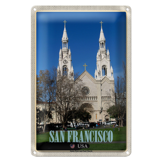 Blechschild Reise 20x30cm San Francisco Saints Peter and Paul Church