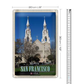 Blechschild Reise 20x30cm San Francisco Saints Peter and Paul Church