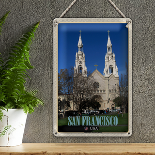 Blechschild Reise 20x30cm San Francisco Saints Peter and Paul Church