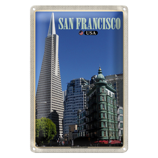 Blechschild Reise 20x30cm San Francisco USA Transamerica Pyramid