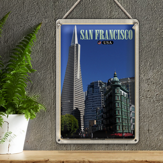 Blechschild Reise 20x30cm San Francisco USA Transamerica Pyramid