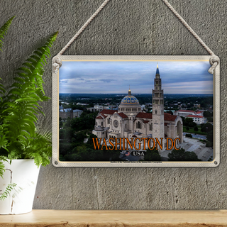 Blechschild Reise 30x20cm Washington DC USA Basilica National Shrine