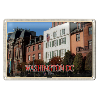 Blechschild Reise 30x20cm Washington DC USA Blair House Gästehaus