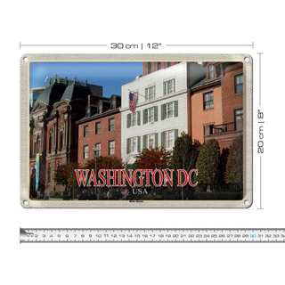 Blechschild Reise 30x20cm Washington DC USA Blair House Gästehaus