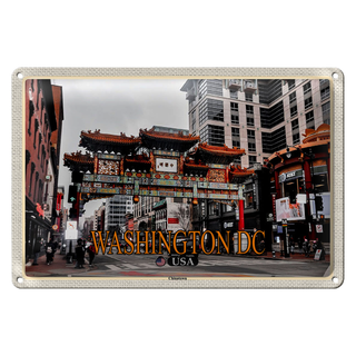 Blechschild Reise 30x20cm Washington DC USA Chinatown