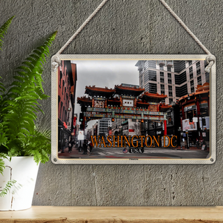 Blechschild Reise 30x20cm Washington DC USA Chinatown