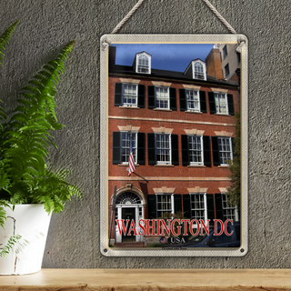 Blechschild Reise 20x30cm  Washington DC USA Cleveland Abbe House