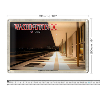 Blechschild Reise 30x20cm Washington USA JFK Center Performing Arts