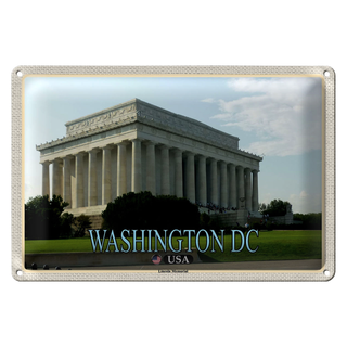 Blechschild Reise 30x20cm Washington DC USA Lincoln Memorial