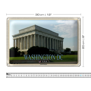 Blechschild Reise 30x20cm Washington DC USA Lincoln Memorial