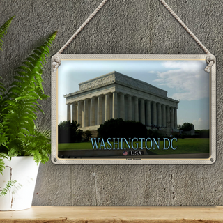 Blechschild Reise 30x20cm Washington DC USA Lincoln Memorial